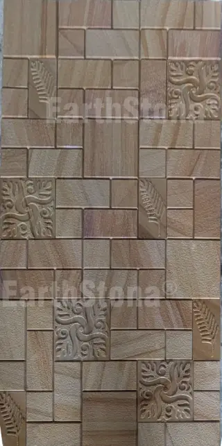 Modern Leaf Carving Sandstone Wall Cladding for Double Height Walls