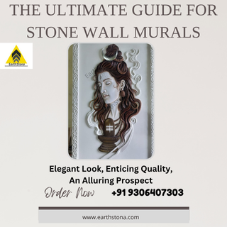 Luxury sandstone stone wall mural installed in a modern villa living room by EarthStona